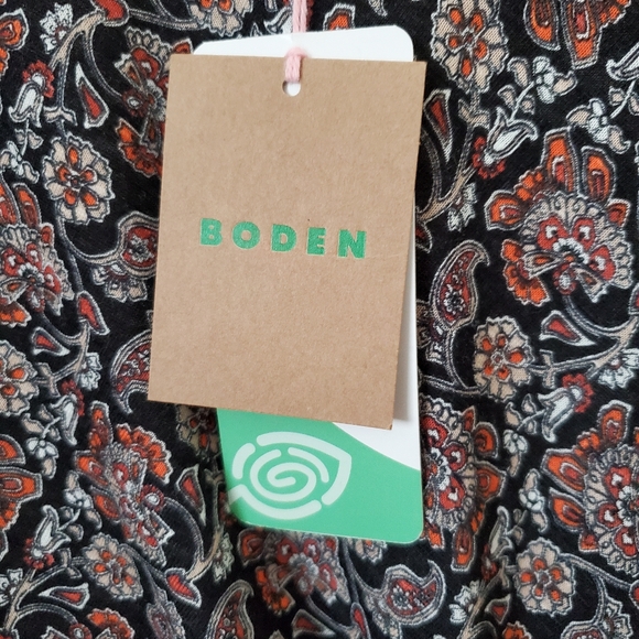 NWT Boden Black & Rust Floral Pattern Dress Women's Size 20-22 - Picture 7 of 10